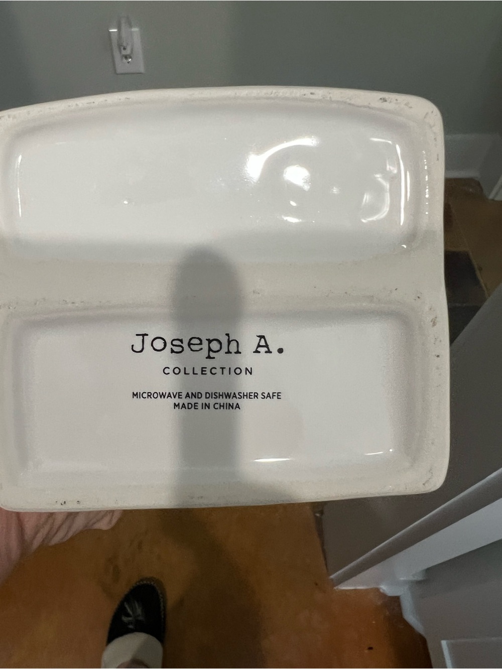 Joseph A White Ceramic Soap & Sponge Holder with Black Lettering - Picture 4 of 4